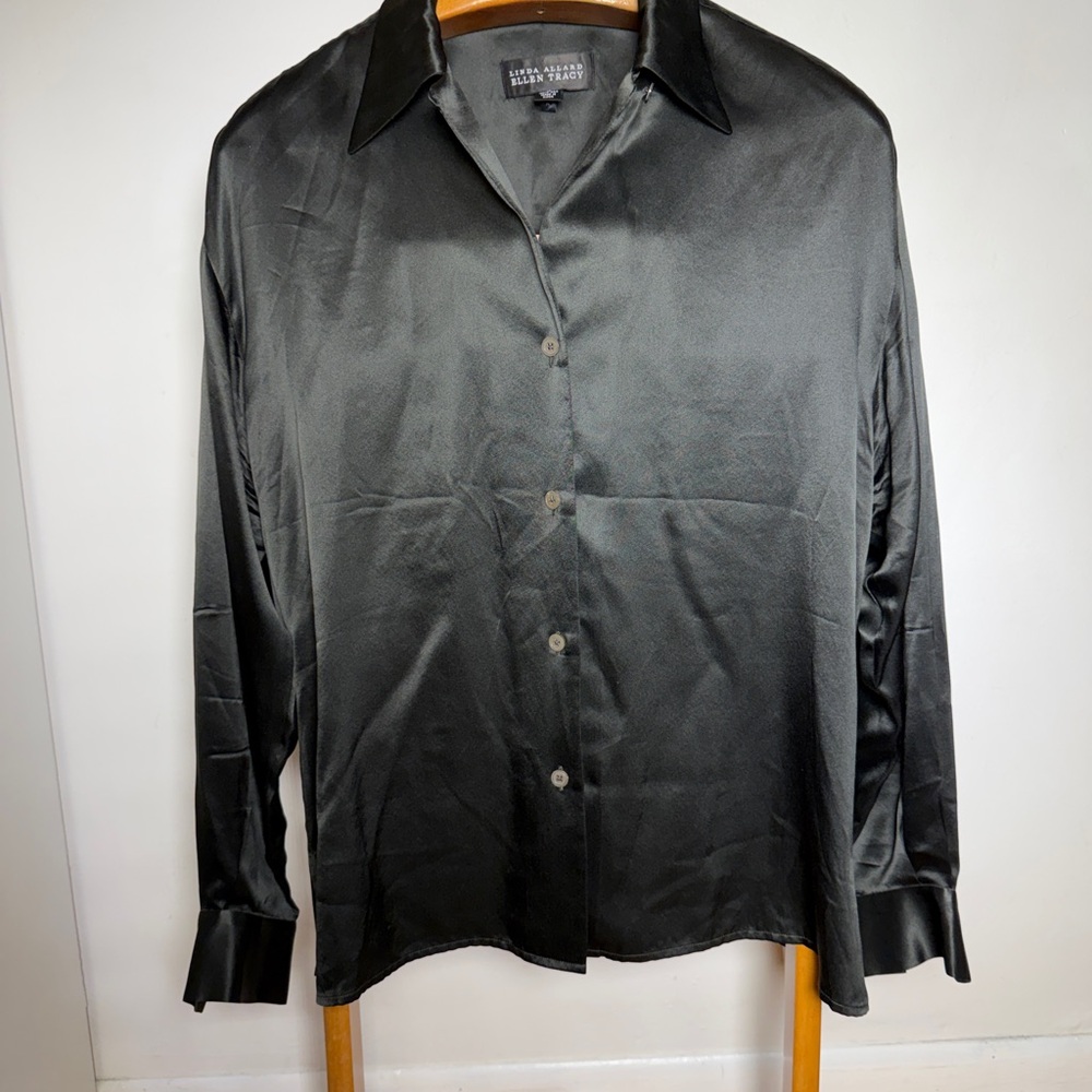 Ellen Tracy Elegant Black Silk Top